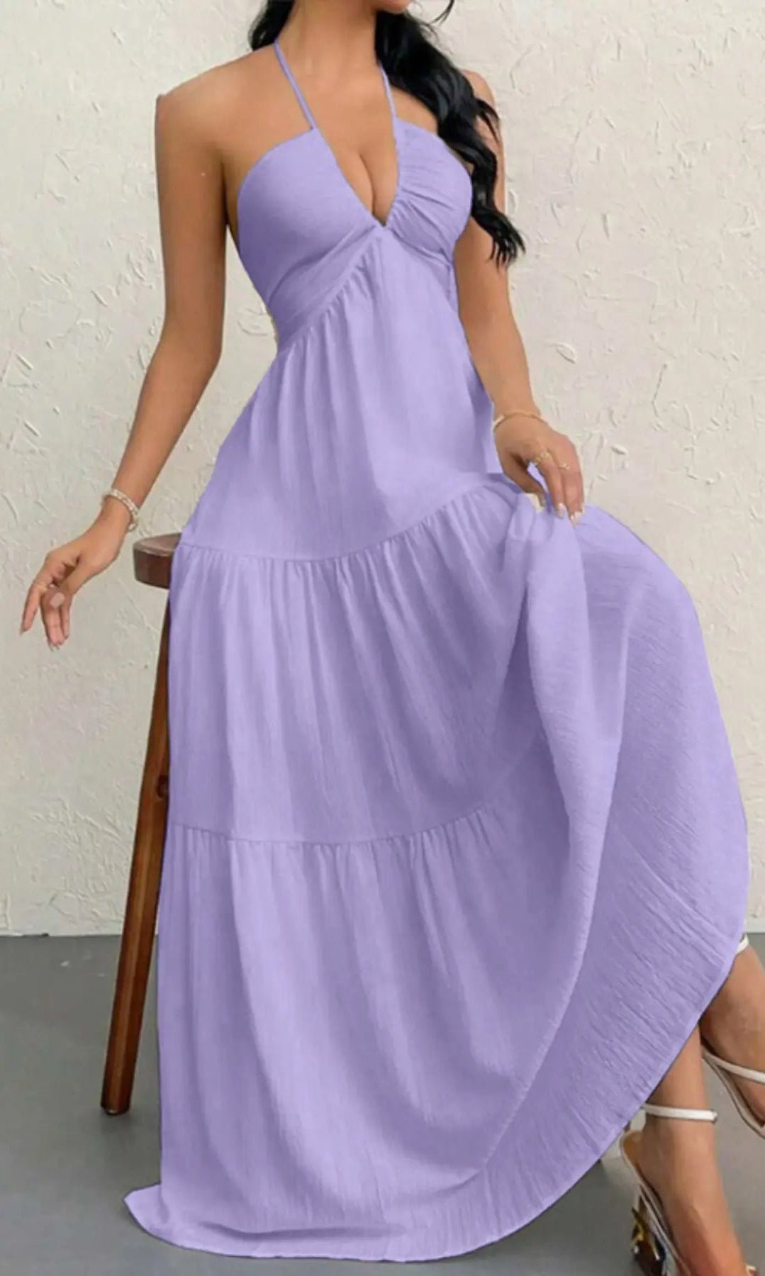 Women'S Plain Dress, Summer Clothes Women, Casual Sleeveless Backless Dress for Beach Holiday Vacation, Ladies Summer Clothes