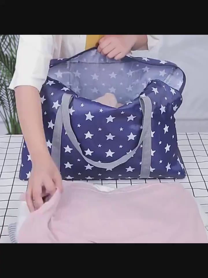 Foldable travel duffel bag with spacious storage for trips