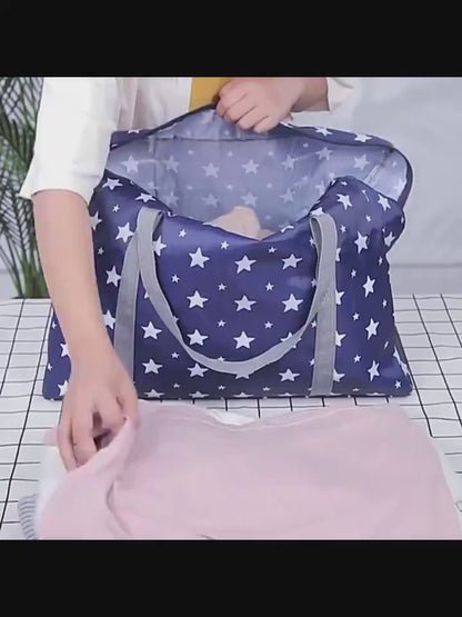 Foldable travel duffel bag with spacious storage for trips
