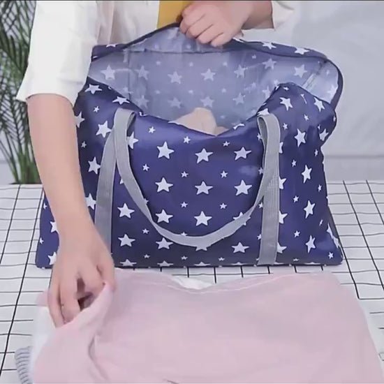 Foldable travel duffel bag with spacious storage for trips